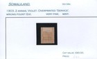 Somallland  1909  2 Annas overprinted  service  Wrong Fount 2a 