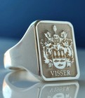 925 Sterling Silver Signet Ring Coat Of Arms Family Crest Engraved Custom Gift