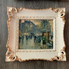 Vintage Truart Paris Street Scene Wall Picture Art 9x 9 75    Framed Signed Cortes