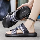 Summer Men Casual Genuine Leather Sandals Sports Beach Shoes Soft Home Slippers