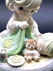 Precious Moments Adorable Child Figurine With Teddy Bear And Cookies