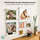11x14 Clear Acrylic Floating Wall Mount Picture Frame White Standoffs Dip