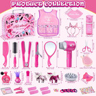 49 Pcs Hair Salon Girls Toys Kids Pretend Play Makeup Sets Toddler Dress Up Beau