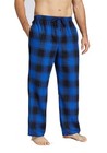 Mens Pajama Pants Flannel Cotton Plaid Sleep   Lounge Pants  Medium Blue Plaid