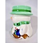 Happy Snowman Utensil Holder Vase Toothbrush Holder Ceramic 4 5 X 3 75-in New