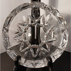 Vintage 6    Heavy Cut Crystal Clear 9 Point Star Cigar Cigarette Ashtray Dish