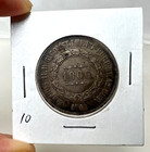 Brazil 1860 1000 Reis Pedro Ii Silver Coin - 95264