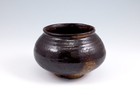 Korean Antique joseon Yi Dynasty  Black Glazed Vase  Abacus Ball Style