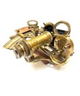 J  Scott London Brass Ship History Sextant  Vintage Solid Antique Brass Nautical