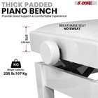 5 Core Adjustable Piano Bench Thick Padded Solid Wood Keyboard Stool Heavy Duty