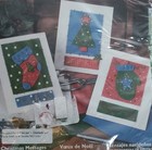 Nos  Bucilla Paper Stitches 2003 Plaid Christmas Decorations Felt Card Kit 84896