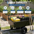 750lbs Utility Trailer Garden Cart 15 Cu ft Lawn Tractor Tow Behind Dump Trailer