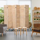 6 Panel Room Divider 5 6ft Tall Wood Folding Privacy Screen Louvered Partition
