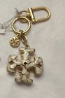 Tory Burch Kira Mosaic Pearl Key Fob Keyring Bag Charm Gold Double T Lady Gift