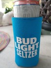 Qty 4 Brand New Bud Light Seltzer Koozie    Coozie 12 Oz Slim Can Light Blue 