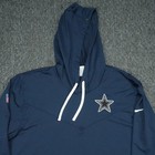 Dallas Cowboys Hoodie Mens Xl Blue Nike Dri Fit Pullover Hooded Lightweight