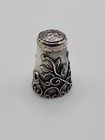 Vintage Sterling Silver Ornate Swirl Leaves Vine Flowers Antique Thimble 6 4g
