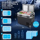 Dual Zone Fast Cooling 12v Portable Car Refrigerator Freezer  43qt 53q W wheels