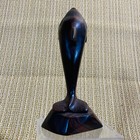 Vintage Mahogany Hand Carved Breeching  Wood Dolphin Sculpture 6 25 Inches Tall
