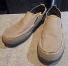 Crocs Men s Walu  11270 Slip On Loafers Comfort Shoes Khaki Canvas Size 11