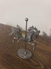Vintage Rawcliffe Pewter Carousel Pegasus Winged Horse Figurine Gold Accent