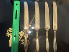 Vtg Dirigold Dirilyte Goldware Dinner Knives Lot Of 4 Regal Gold Flatware Mcm