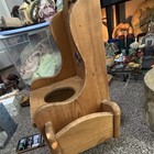 Wooden Toddler Potty Chair  Brown Teddy Bears Theme  Heart Cutout Back