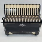 Vintage  1940 s   Acme Accordian Black gold W  Travel Suitcase - Excellent Keys