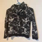Nike Boys Medium Pullover Hoodie Black White Grey Pattern Athletic Sweatshirt