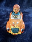 Antique Vintage Tin Toy Car Wind Up Joy Rider Crazy Car Mechanical Read