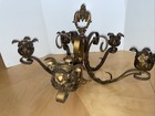 Antique Bronzed Iron Chandelier 5 Light Victorian Restoration 20   w Art Nouveau