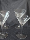 Pier 1 Slanted Clear Crackle 7 1 4  Martini Glasses Set Of 4 Reflections