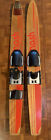 Nash Water Skis Vintage Wood Red Writing Pair Wall Art Lake Cabin Decor Sports 