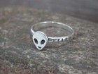 Native American Indian Sterling Silver Alien Ring - Lopez - Size 8