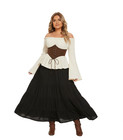 Beautybatik Women Boho Solid Rayon Gypsy Long Maxi Tier Peasant Skirt Plus Size