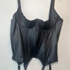 Darque Brulesque Nylon Pvc Dominatrix Corset Top Black Size 1x   2x