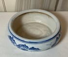 10   vintage Chinese Hand Painted Blue   White Landscape Porcelain Bowl Or Planter
