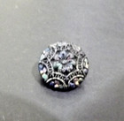 Antique Black Glass Button - Luster  4-way Shank  Faux Fabric  4983 