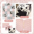 3 Piece Patchwork Western Crib Bedding Set For Boys Girls Cow Cactus Print Ba
