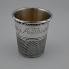 Vintage Sterling Silver Thomae Co Shot Glass Jigger    a Thimble Full    No Mono