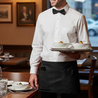 Waist Apron With 3 Pockets - Black Waitress Waiter Server Short Aprons