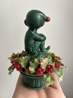 Vintage Inarco Japan Elf Pixie Knee Hugger Holly Berry Christmas Figurine E-2506