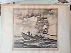 Pencil-signed Lithograph  the Whale Hunt  American Marine Artist Gordon Grant 