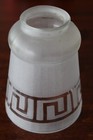 Antique Frosted Greek Key Glass Lamp light Shade-2-1 4  Fitter