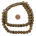 Brown Frosted Sea Glass Beads 11mm Round 25 Inch Strand