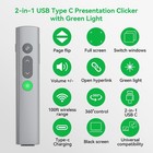 Aluminum Alloy Wireless Presenter Powerpoint Clicker 2in1 Usb C a Laser