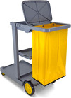 Compact Size Janitorial Cart   3 Shelves   25 Gallon Vinyl Bag With Cover   450