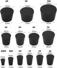 34 Pack Solid Rubber Stoppers 13 Assorted Sizes 000  - 10  Black Tapered Lab B