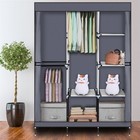 71  Closet Wardrobe Clothes Pant Rack Storage Organizer W  Shelf Portable Gray
