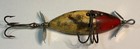 Vintage Heddon Sos Wounded Minnow Classic Red   White Wooden Fishing Lure